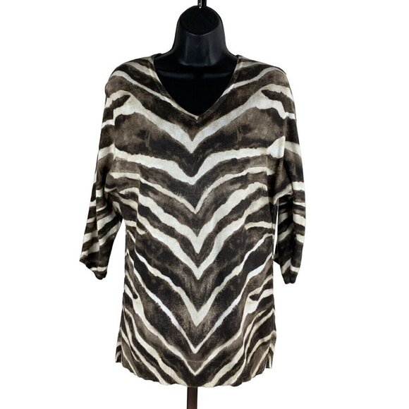 Chicos women's lightweight spring summer cotton blend sweater - Picture 1 of 6